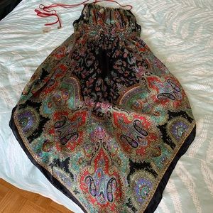Silk Halter Bandana Dress